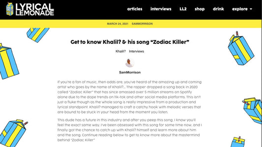 Get to know Khalil? & his song “Zodiac Killer”